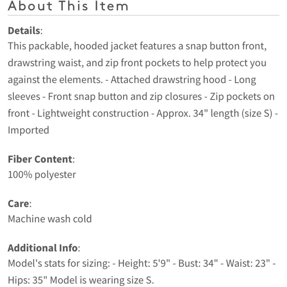 Packable Hooded Jacket - Picture 4 of 4